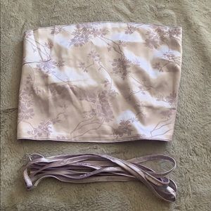 Silk bandeau crop top